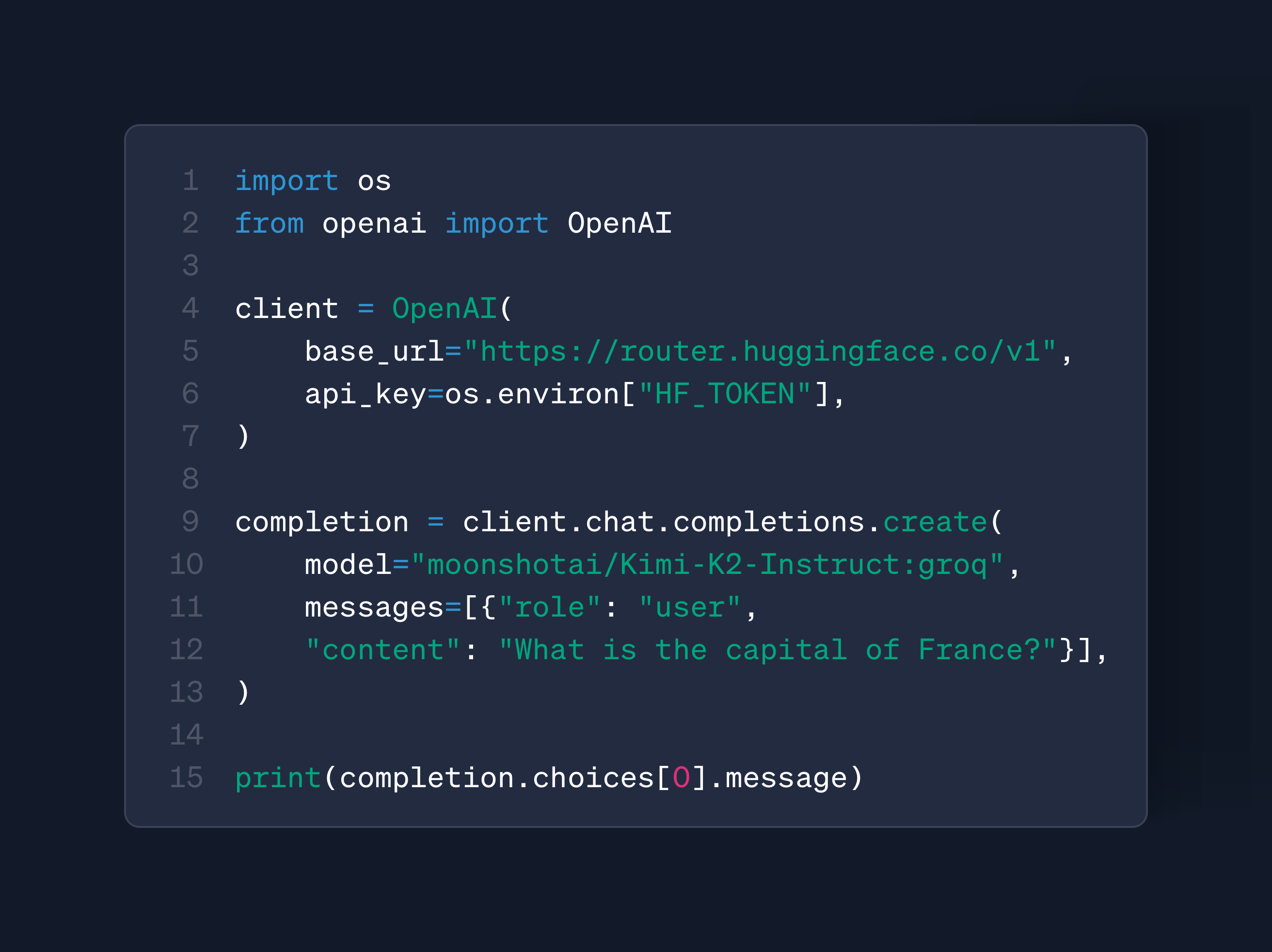 Using Kimi K2 with Groq Inference Provider via OpenAI client