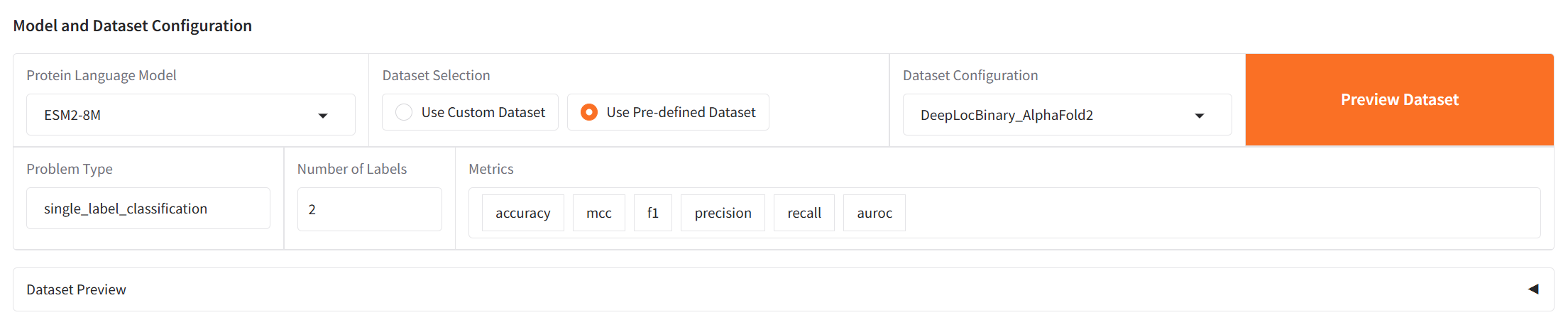 Model_Dataset_Config